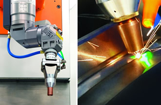 Welding nozzle simultaneously protects weld zone 